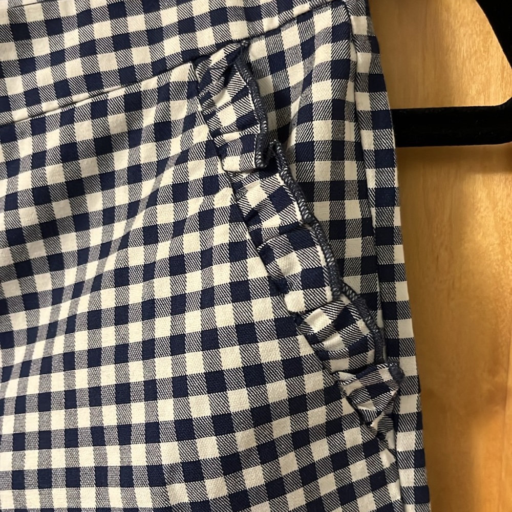 Zara Basic Size Medium Blue And White Gingham Pan… - image 3